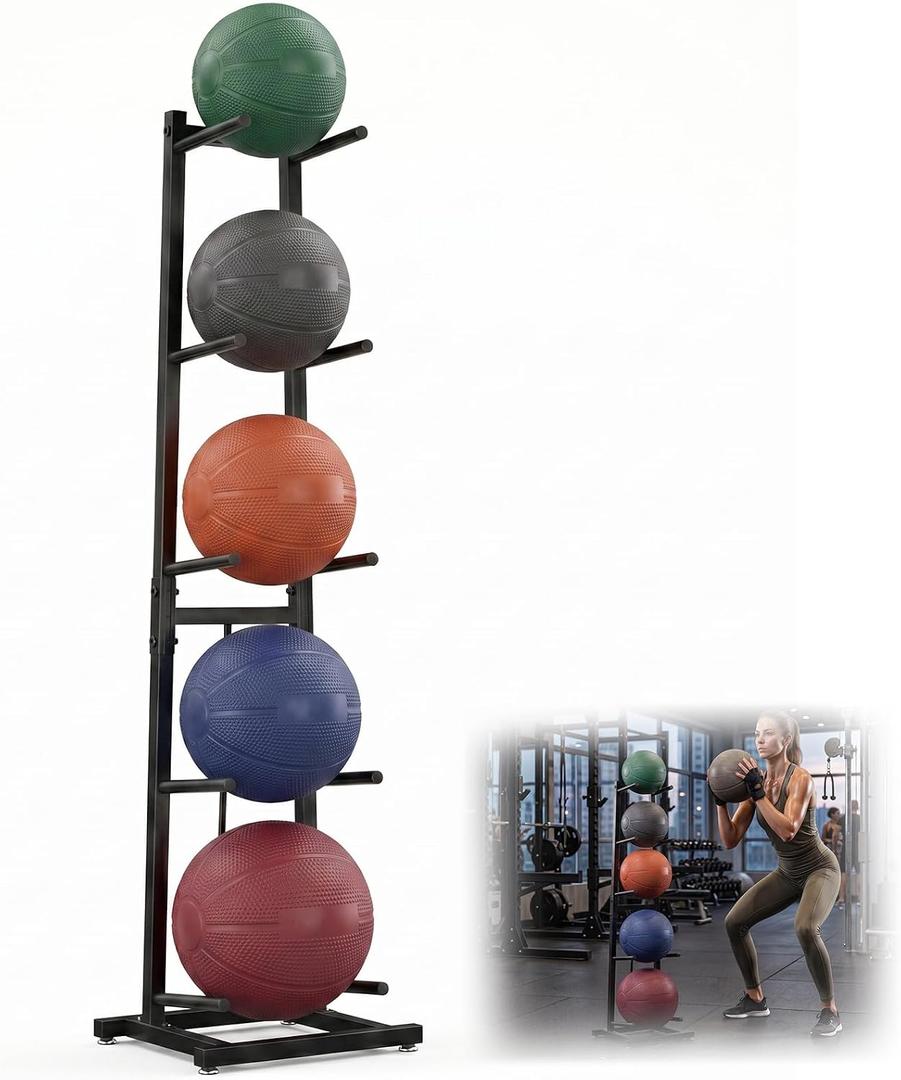 Heavy Duty Medicine Ball Rack, 5 Layer Vertical Medicine Ball Tree Stand