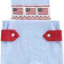 Biayxms Infant Boy Girl 4th of July Outfits American Flag Sleeveless Romper Shorts Newborn Baby My 1st July 4th Overalls