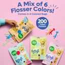 SmartLifeco Eco-Friendly Kids Flossers (200ct) - Dental Floss Picks for Children Made with Straw Wheat, Fluoride & PFA Free, Toothpick Flossing Sticks for Toddler Teeth, No Shred Thread, Unflavored