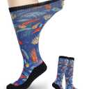 2 x Diabetic Socks for Women & Men Extra Wide, Over The Calf Non Binding Lymphedema Neuropathy Swollen Feet for Women Men