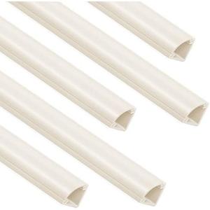 85in Corner Cable Concealer, One-Cord Corner Duct, Paintable Corner Cord Cover, Cable Management Channel for Wall Corner, Floor Baseboard, Ceiling - 5 X L 17in, Beige