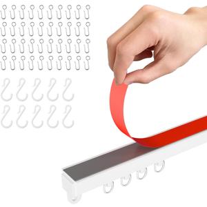 Adhesive Ceiling Curtain Track, Paste Type No Need to Drill, Suitable for Smooth Ceiling or Wall, Closets, Door and Window Frames, Meet Multi-Scenario and Multi-Functional Needs-4.56M/15FT