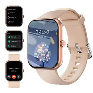 Smart Watch for Women Men,(Answer/Make Call) 1.83'' Fitness Activity Tracker Smartwatch for Android iPhone iOS Compatible,IP68 Waterproof Step Counter Watch with Sleep Monitor, 2 Traps, Beige