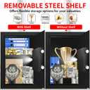 3.3 Cuft Large Home Safes Water and Fireproof with Digital Keypad & Key Lock, Security Safes for Home with DIY Removable Shelf, Anti-Pry Safe Box for Money Documents Jewelry, 19.69"H x13.78"W x 12.2"D