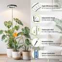 Kullsinss Black Grow Light, Full Spectrum LED Plant Lights for Indoor Growing with 6/12/16H Timer, 3 Color Modes, 5 Brightness, 10"-65" Height Adjustable Plant Grow Lamp for Large Indoor Plants