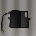 Defencase Wallet Case Compatible with Samsung Galaxy Z Fold 4 with RFID Blocking Card Holder & S Pen Holder Slot PU Leather Magnetic Snap Flip Zipper Strap Phone Case Fit for Galaxy Z Fold 4, Black