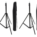 Amazon Basics Aluminum Light Photography Tripod Stand with Case - Pack of 2, 2.8 - 6.7 Feet, 1.81 lb, Black