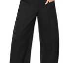 Blooming Jelly Womens Wide Leg Barrel Pants Baggy Casual Pants Loose Trousers with Pockets, M