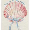 LZYRF Coquette Seashell Beach Wall Art, Coastal Beachy Room Decor Aesthetic, Preppy Pink Conch Ocean Coastal Canvas Prints Wall Decor for Beach House Cabin, 12x16 Inch