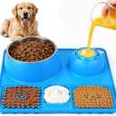 Dog Lick Bowl with Rolling Ball for Liquid and Thick Treat