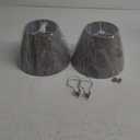 Lamp Shades for Table Lamps, Gray Lampshades Set of 2, 5.5" Top x 10" Bottom x 6.6" High, Natural Linen Lamp Shades for Floor Lamps Bedside Lamps, Spider, Bulb Clip Adapters Included