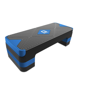 Aerobic Exercise Step, Adjustable Aerobic Stepper for Exercise, Workout Step Platform for Step Up, 26.5" Step Deck with 4 6 8 Adjustable Height Risers, Women Home Gym Cardio Fitness (Blue)