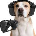 Dog Ear Muffs Noise Protection  Lightweight, Adjustable Soundproof Headgear for Fireworks, Thunder & Grooming (Medium to Large Dogs (40100 lbs), Black)