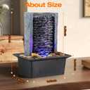 Tabletop Fountain Indoor Waterfall Rock Fountain LED-Lights Water Feature Waterfall for Modern Home and Office Indoor Decoration