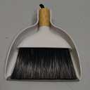 MR.SIGA Mini Dustpan and Brush Set, Portable Cleaning Brush and Dustpan Combo with Bamboo Handle, 1 Set (White)