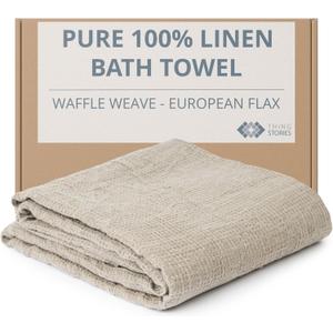 Pure 100% Linen Bath Towel - 30x60-inch Lightweight Travel Towel - Linen Beach Towel Waffle Weave Quick Dry Hair Towel - Thin Towels for Bathroom