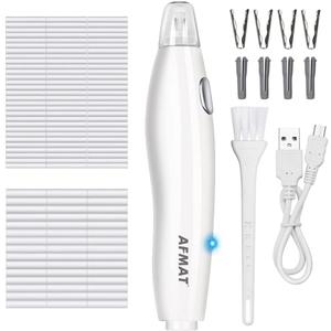 AFMAT Electric Eraser for Artists, 140 Eraser Refills, Rechargeable Electric Eraser for Drawing, Artist Eraser Rechargeable for Drafting, Painting, Sketching, Architectural Plans, Detailer Tool-White