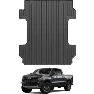 Ecarzo Truck Bed Mat Custom Fit for 2026 2025-2019 Chevrolet Silverado/GMC Sierra 2500 3500 HD Accessories 6.8FT Bed Liner Pick Up Cargo Mat, All Weather Protection TPE Heavy Duty Trunk Bed Mat