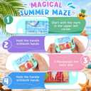 Foilswirl 24 Sets Summer Mini Maze Puzzle Bulk Gifts for Kids with Cards Small Magnetic Toys Handheld Maze Cubes Beach Ocean Themed Travel Game for Kids Boys Girls Hawaii Party Favors End of Year