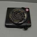Elite Gourmet ESB100B Countertop Single Coiled Burner Electric Hot Plate, Temperature Control, Indicator Light, Easy to Clean, Black