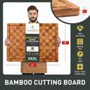 XXX Large Bamboo Cutting Board with Non Slip Feet and Over Sink Butcher Block Chopping Board Nice Solid Thick Wooden Juice Groove Huge Big XXl xlarge Best Hardwood Kitchen Counter Organic, 24*18 in