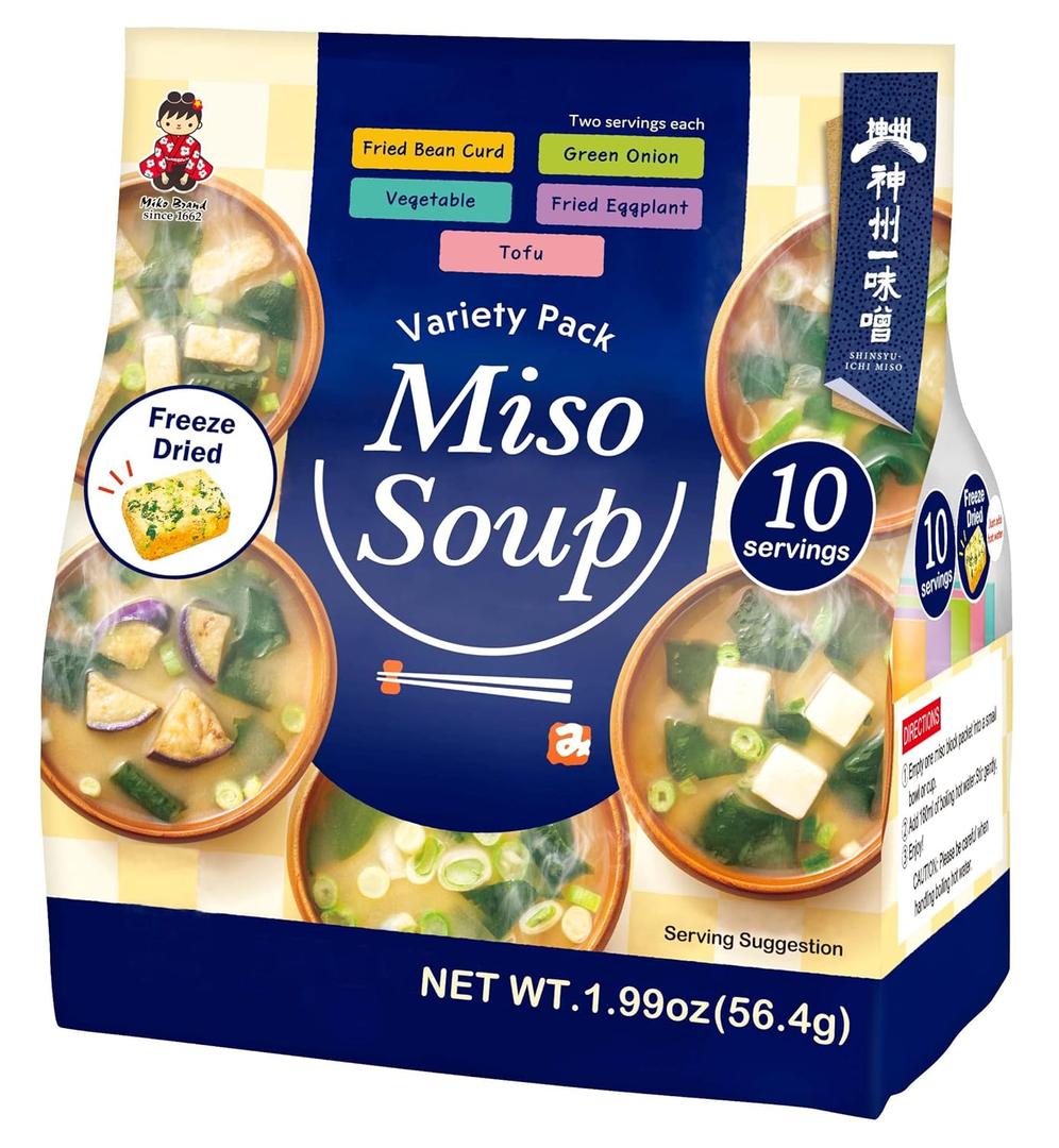 Miko Brand Freeze Dried Variety Pack Miso Soup 10 Servings, BB Date Not Found