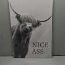 Kasluolo Highland Cow Bathroom Decor Wall Art Funny Cow Picture Farmhouse Cattle Black and White Bathroom Painting Wall Decor for Bathroom Toilet Framed Artwork 12x16 inch (16L" x 12W")