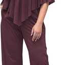 KOH KOH Womens 2025 Long Pant Strapless Off Shoulder Pocket One Piece Jumpsuit Outfit (4X-Large, Sangria)