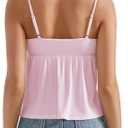 OMKAGI Cute Peplum Camisole Tops for Women Built in Bra Sleeveless Going Out Tank Top(L,22-Baby Pink)