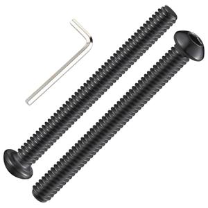 (20Pcs) 3/8-16 * 3 Button Head Socket Cap Bolts Screws, 304 Black Stainless Steel, Allen Hex Drive, Bright Finish, Fully Machine Thread