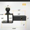RETURE ATV UTV Trailer Hitch for 2 inch Receiver, 3-in-1 Multi ATV/UTV Hitch Towing Ball Mounts, 2 inch Ball 3500 LBS, Winch Strap Loop 6700 LBS with 5/8" Hitch Pin and Clip