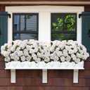 8 Bundles Artificial Flowers for Outdoors, Realistic Geraniums Fake Flowers for Decorations, UV Resistant Silk Faux Flowers Plants for Outside Garden Porch Planter Yard Patio Home Decor(White)