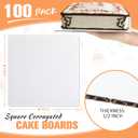 Lallisa 100 Pcs White Square Cake Board Bulk,8 Inch 1/8 Inch Thick Square Coated Cakeboard,Disposable Cake Base Sturdy Grease Proof for Pizza Desserts Food Decorating Plate Baking Party Supplies