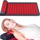 2025 New Leather Red Light Therapy Mat for Body with Soft Neck Support, Dual Wavelength LED for Pain Relief, 19.0" x 35.9"