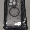 Case for iPhone 16 Pro [Compatible with MagSafe] Aesthetic Black Hearts Cute Design for Women Girls | Soft TPU Bumper Hard PC Back Translucent Matte Protective Slim Magnetic Phone Cover