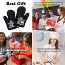 Funny Women Men Cooking and Baking BBQ Kitchen Gadgets with Heat Resistant Silicone Non-Slip, This Sxxt is Going to be Delicious Oven Mitts Set of 2, Gifts for Bake Lover Mom Dad Friends Chef