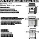 Grill Parts for Weber Genesis ii GS4 Parts Genesis II/LX 300 SER, Weber Genesis ii E310, II E-335, II S-335, II E-315, Genesis II LX S/E-340 Parts, Weber GS4 66032 Flavorizer Bars, 67489 Burners Tube