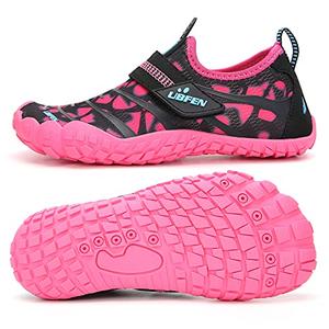 UBFEN Water Shoes for Kids Boys Girls Aqua Socks Barefoot Beach Sports Swim Pool Quick Dry Lightweight Toddler Little Big Kid A Pink 11 Little Kid.28