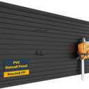 Slat Wall Paneling 4 x 8ft, PVC Slatwall Garage Wall Organizer, Black Slatwall Panels Garage Tool Organizer Wall Mount Storage Systems