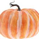 Woration Fake Pumpkin Decoration 8.4 Inch Large Yellow Artificial Pumpkin Faux Vegetable Food Model for Autumn Fall Harvest Halloween Thanksgiving Day