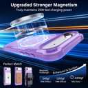 Designed for iPhone 17 Air Case with Magnetic Stand [Military Drop Protection][Compatible with Magnet] Shockproof 17 Air Phone Case with Ring Holder, Purple