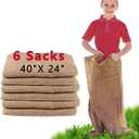 6 Pack Burlap Potato Sack Race Bags, 24"x40" Outdoor Lawn Games for Kids & Adults, Outside Yard Games for Birthday Party, Field Day Family Reunion, Carnival, Easter, Halloween, 4th of July