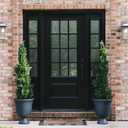 Set of 2 Pre-Potted 5 Feet Faux Cedar Tree, Lifelike UV Protected Front Door Decor, Porch, Garden, Entryway Topiary, Indoor/Outdoor Use - Ready to Display