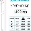 Zip Ties Assorted Sizes(4+6+8+12), 400 Pack, Black Cable Ties, UV Resistant Wire Ties by ANOSON