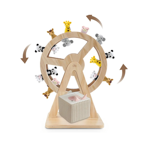 Pinkunn Ferris Wheel Shelf Compatible with Tonies 360° Magnetic Floating Shelves Wooden Magnetic Shelf Compatible with Tonie Box and Figures Storage Hold 50-70 Character for Room Decor(Wooden