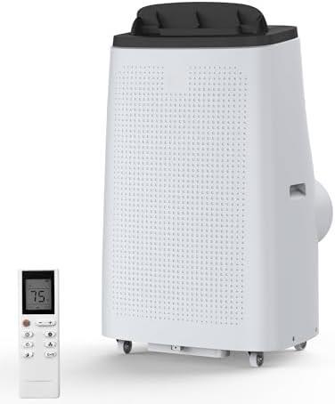 14,000 BTU Portable Air Conditioner Cools Up to 750 Sq.Ft, 3-IN-1 Quiet Portable AC Unit with Remote Control & Installation Kits for Large Room, Smart/Sleep Mode, Auto Swing, 24H Timer