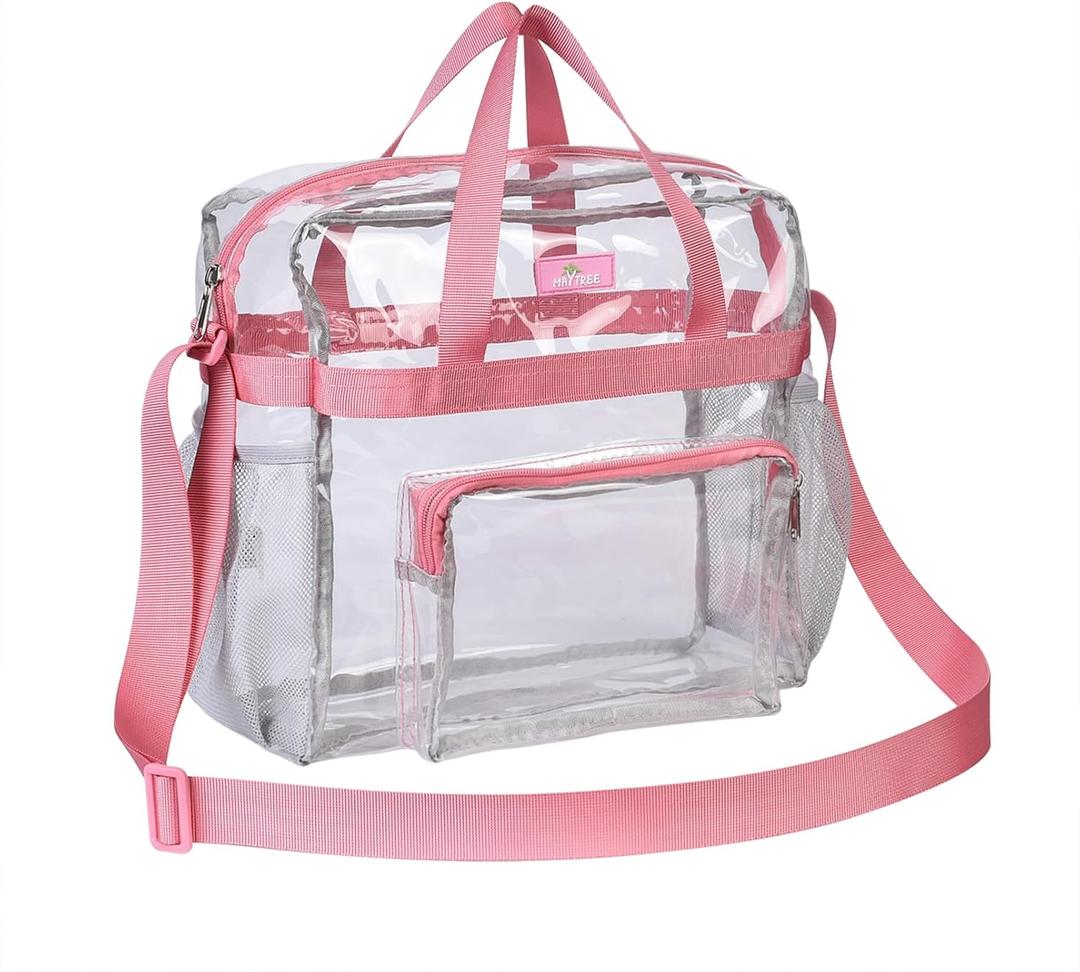 Bagenius Clear Bag Stadium Approved 12612 Clear bag for Stadium Events Sports Concert Festival Work (Pink)