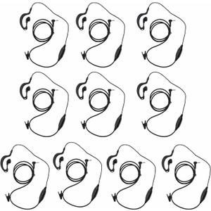 abcGoodefg 1 Pin 2.5MM Walkie Talkie Earpiece with Mic, G Shape Ear Piece for Police Radios Law Enforcement Compatible with Motorola MH230R MH230TPR MR350R MS350R (10 Pack)