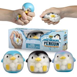 DNA Balls Penguin Stress Balls by YoYa Toys (3-Pack) - Stimulating, Calming Squishy Sensory and Fidget Toys for Kids and Adults - Ideal for Autism, ADHD, Fidgeting, and Breaking Bad Habits