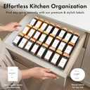 EDELHAUS Square Spice Jars with Bamboo Wooden Lid (Pack of 24) Spice Jars with Shaker Insert and 240 Labels - Bamboo Lid Glass Container for Spice Organisation [4.3 in 1.8 in]